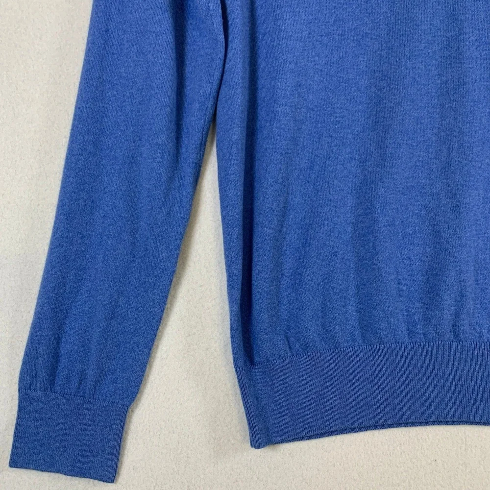 Banana Republic Men's Long Sleeve V Neck Cotton Cashmere Sweater Blue Size‎ L